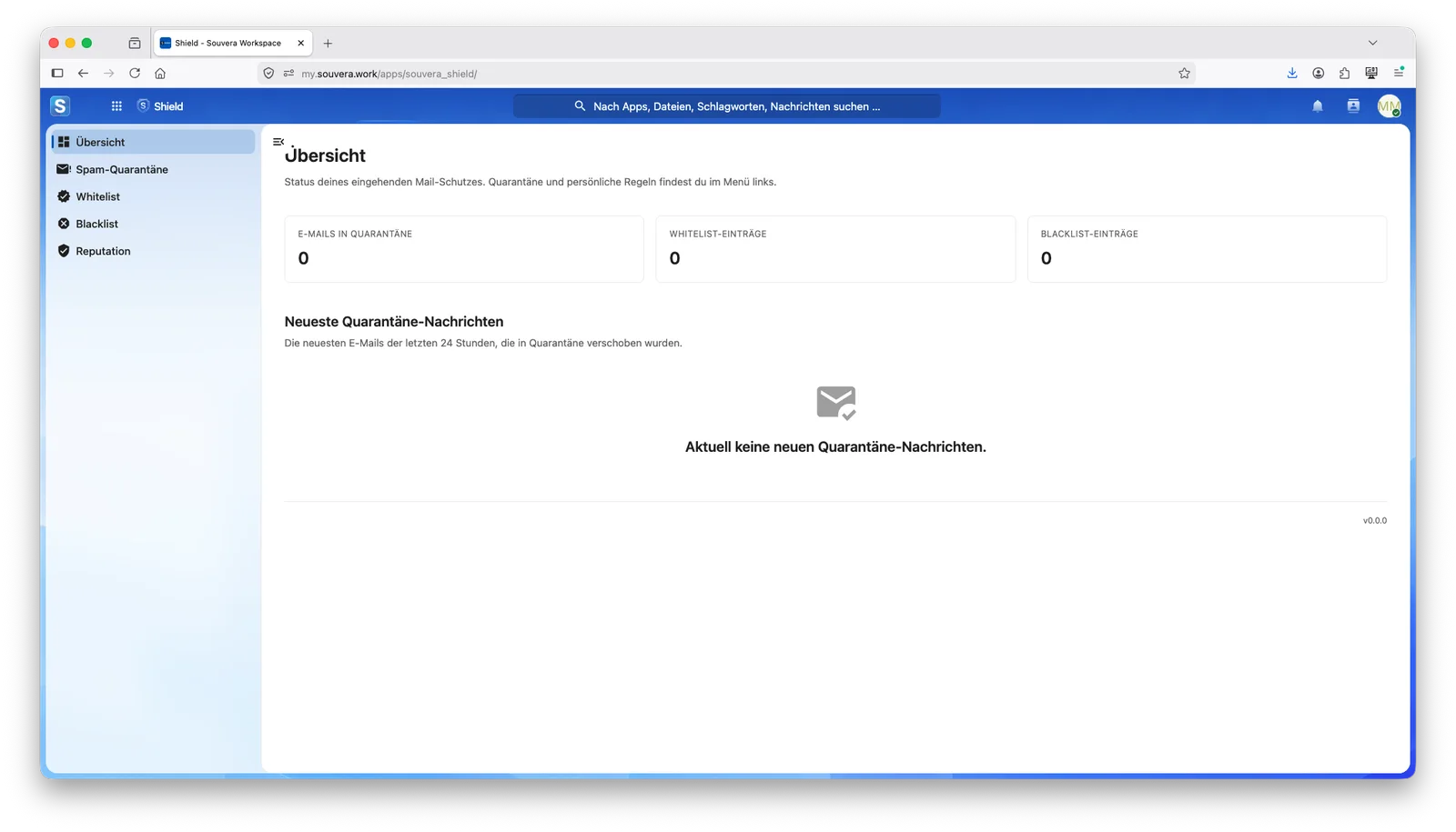 Souvera Shield Spam-Quarantäne